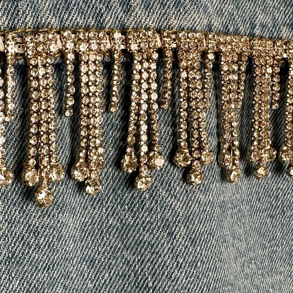 Superdown Raya Rhinestone Fringe Jean Denim Jacket - Picture 7 of 11